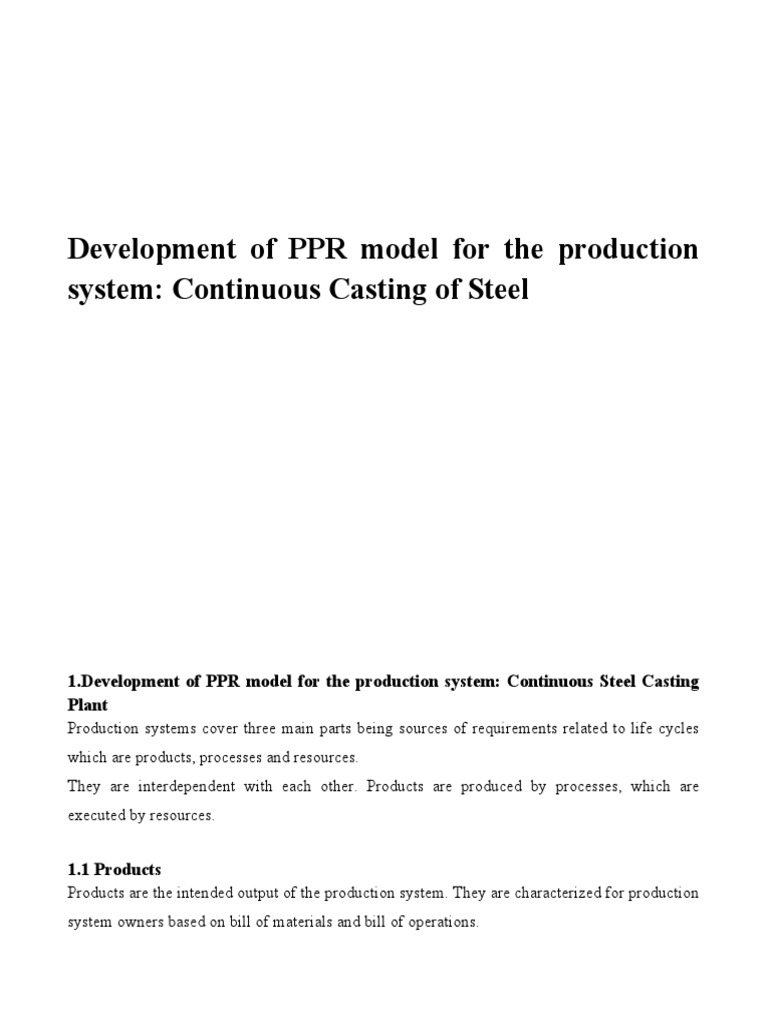 PPR Model for Continuous Steel Casting | PDF | Metalworking ...