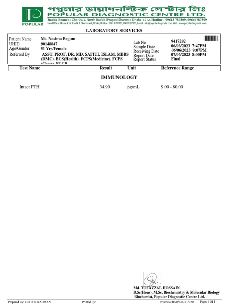 Lab Result | PDF