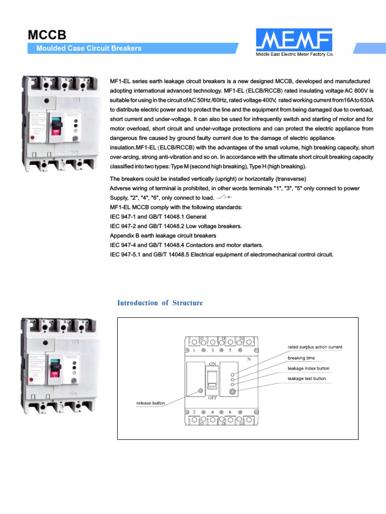 MF1-EL Moulded Case Circuit Breakers | PDF | Building Engineering ...