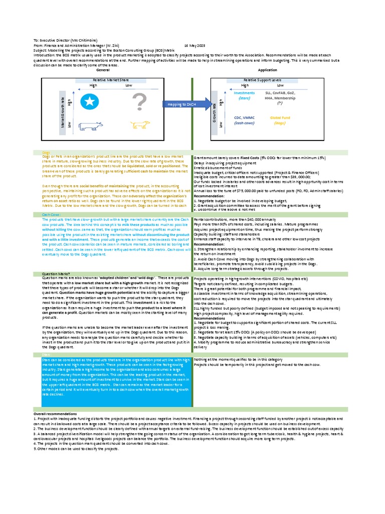 Application of The BCG Model To Project Portfolio | PDF | Investing ...