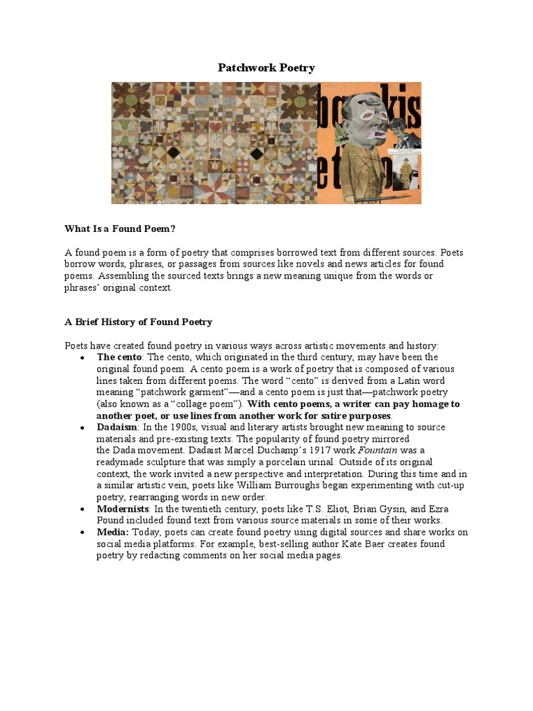 Patchwork Poetry | PDF | Poetry