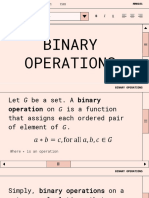 Binary Operations Handout