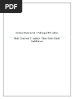 FO Cable Pulling Method Statement | PDF | Equipment | Manufactured Goods