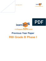 RBI Grade B Phase 1 2022 Previous Year Paper Shift 1