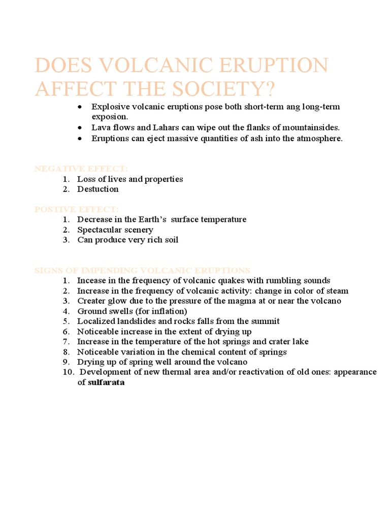 Does Volcanic Eruption Affect The Society | PDF