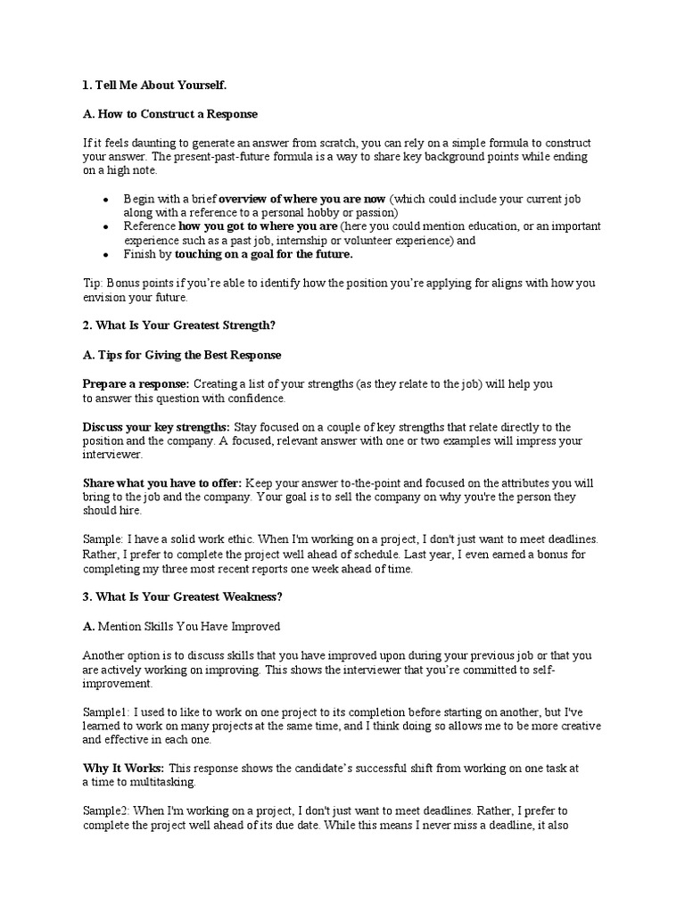 Interview Q and A PDF