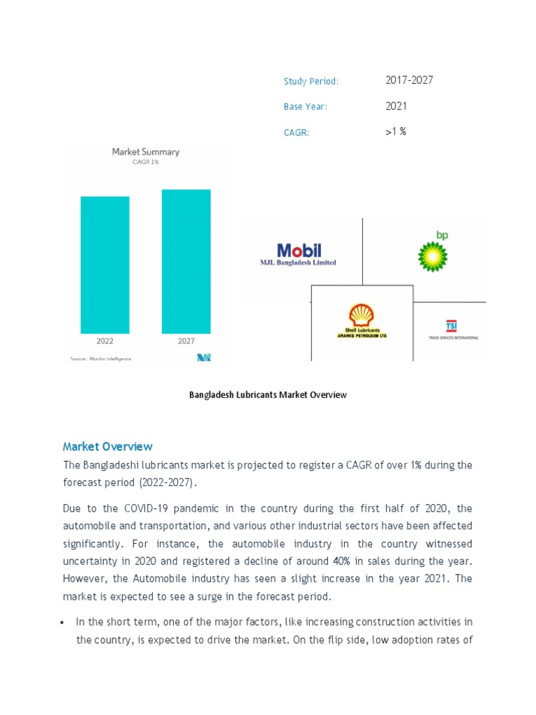 Bangladesh Lubricant Market PDF