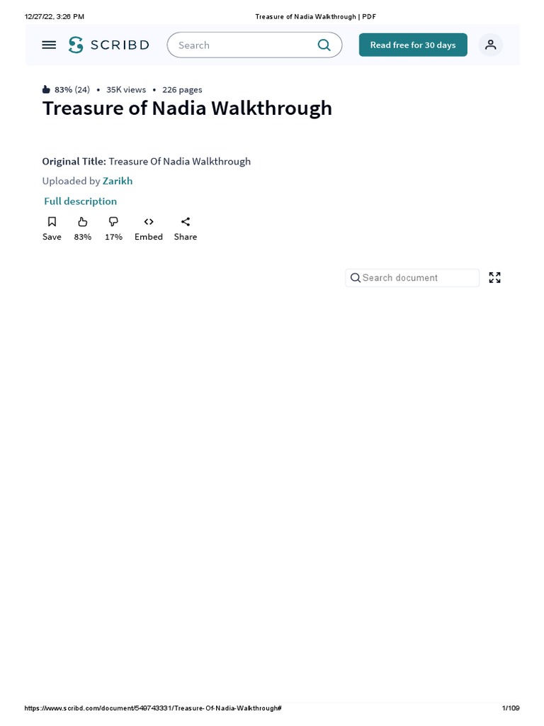Treasure of Nadia Walkthrough PDF PDF