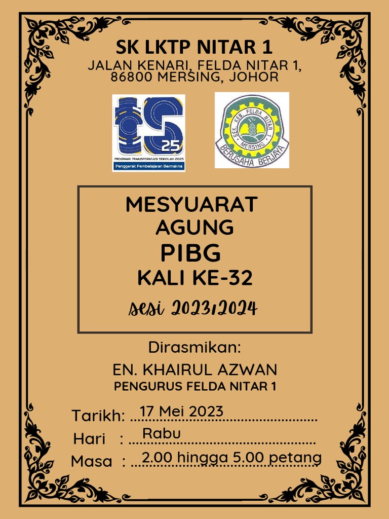 Buku Program Mesy Agung Pibg 2023 Sk Lktp Nitar 1 Pdf Pdf