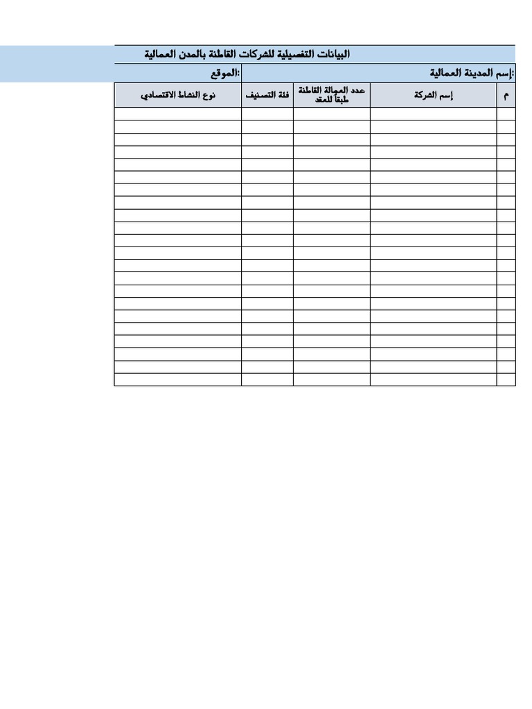 WRC Format For Labour Camps Data 2018 PDF