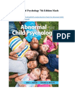 Test Bank For Abnormal Child Psychology 7th Edition Mash
