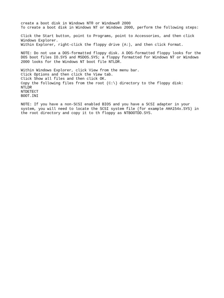 Boot disk pdf