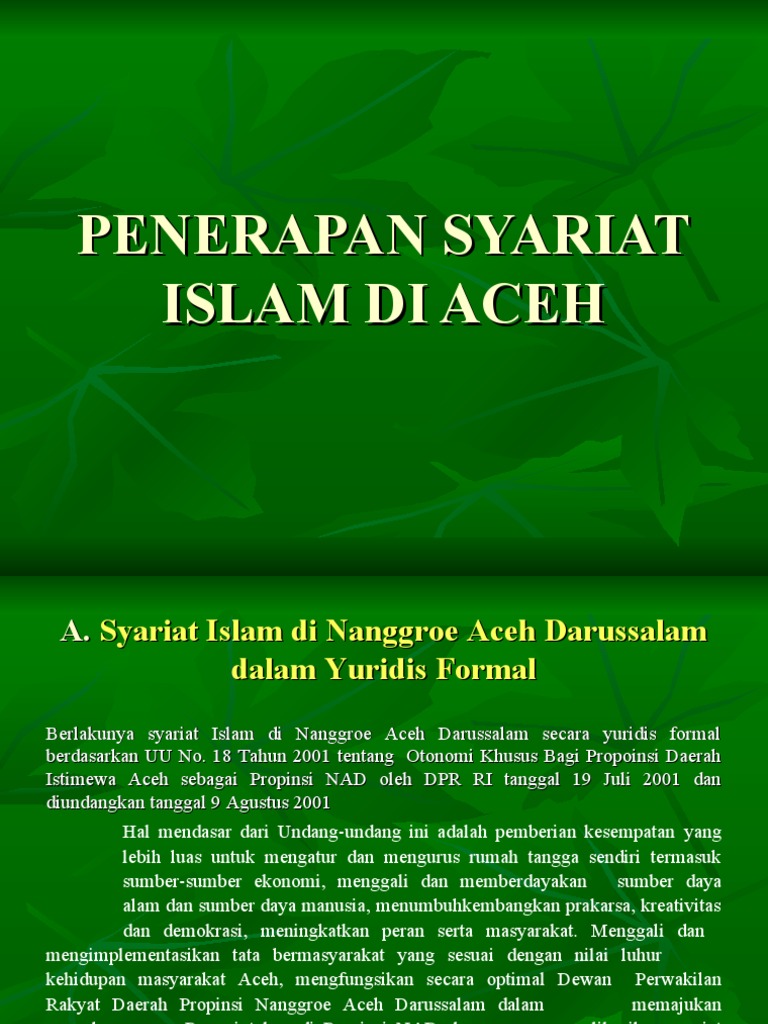 Penerapan Hukum Islam di Aceh | PDF