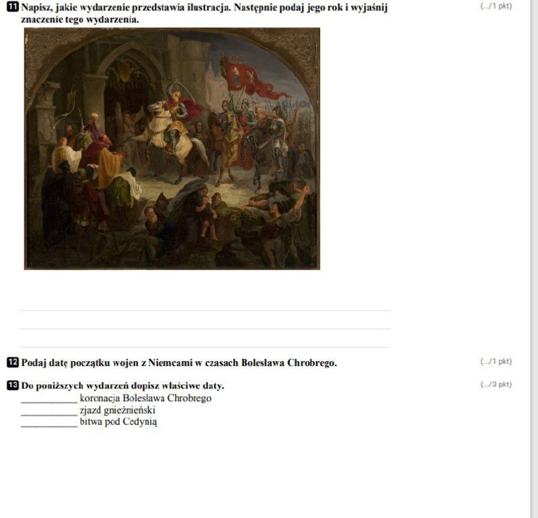 Sprawdzian Z Historii Klasa 5 Dział 6 Polska Pierwszych Piastów Polska Za Pierwszych Piastów SPR | PDF