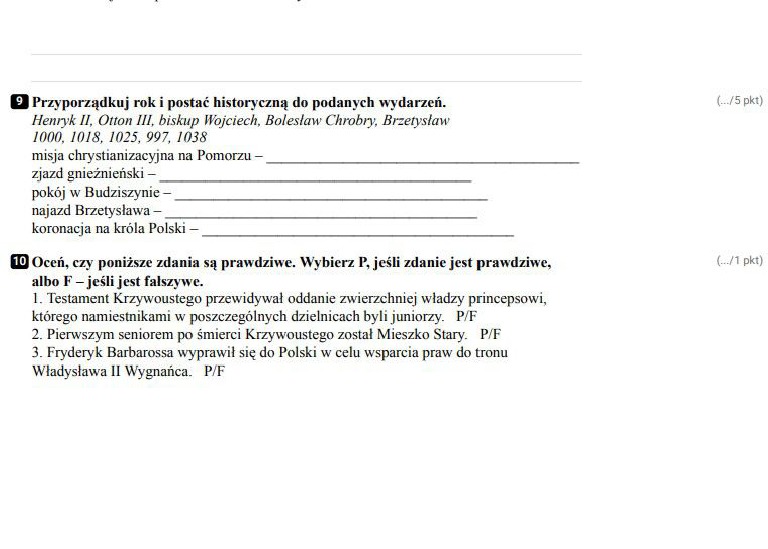 Polska Pierwszych Piastow Sprawdzian Klasa 4 Polska Za Pierwszych Piastów SPR | PDF