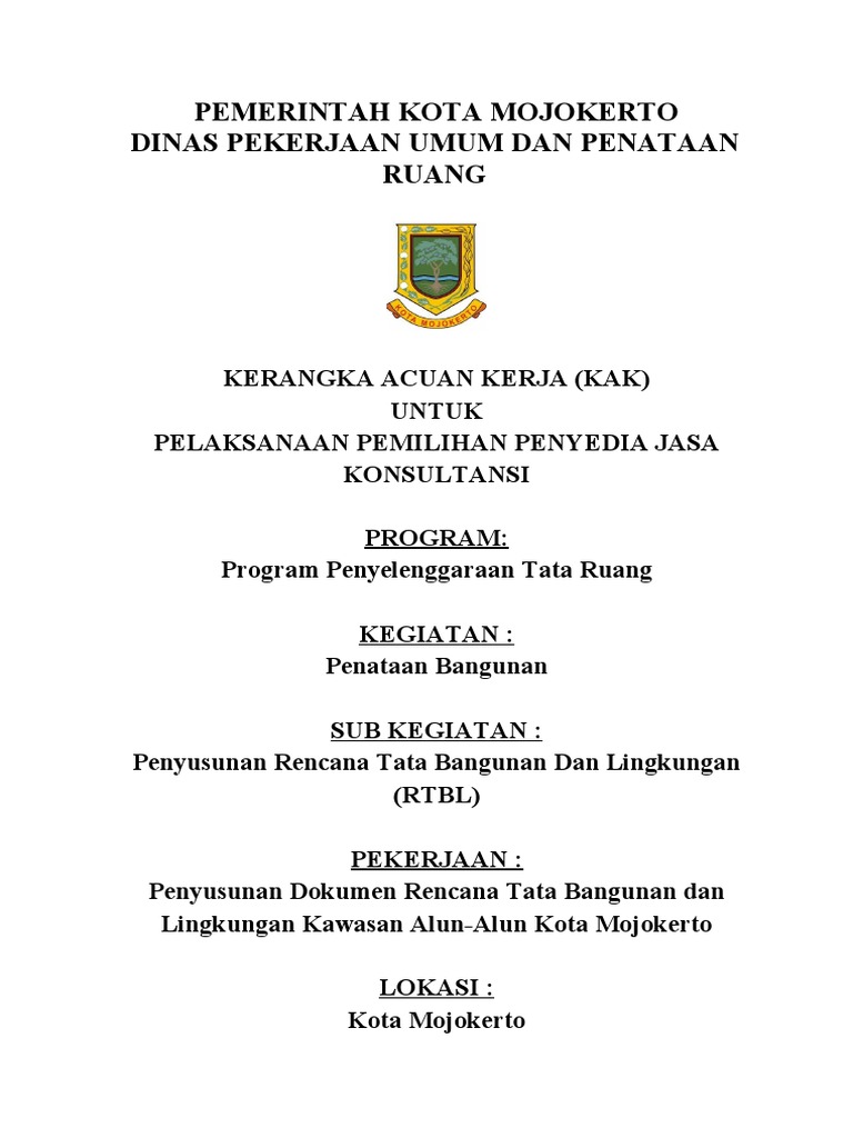 KAK RTBL Mojokerto | PDF | Seni | Teknologi & Rekayasa