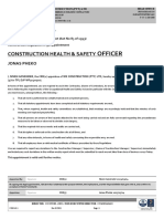 CR 8 (5) - Construction Health & Safety Officer (J Pheko)