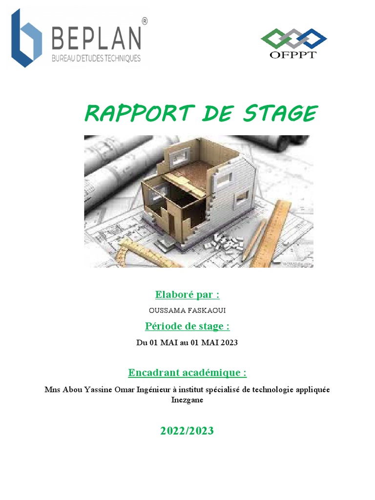 Rapport de Stage en BTP chez BEPLAN | PDF | Béton armé | Béton