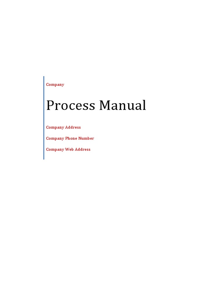 Free Process Manual Template | PDF