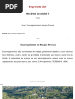 Tipo e Causas de Escorregamentos em Maciços Terrosos