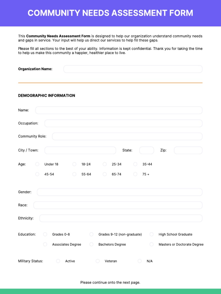 Community Needs Assessment Survey | PDF | Child Care | Domestic Violence