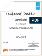 Communication For Immunization 2022 - Course Certificate - Communication For Immunization