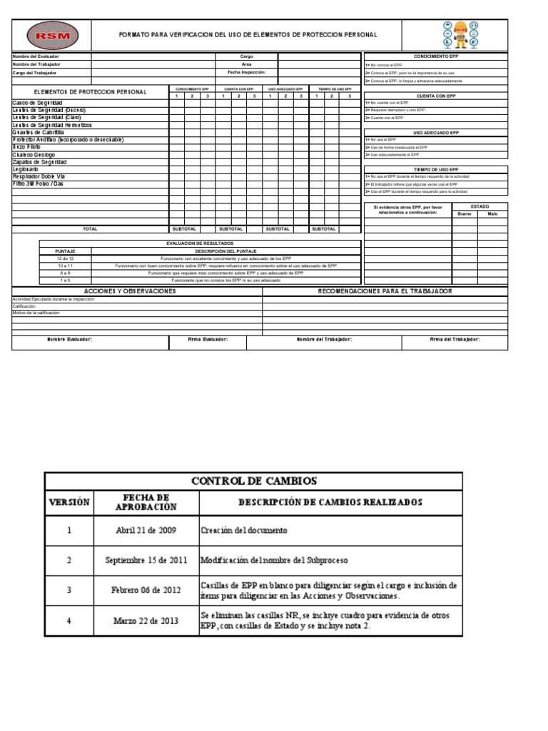 Verificación del Uso de EPP | PDF
