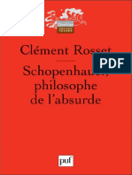 Schopenhauer, Philosophe de L'absurde by Rosset, Clément Schopenhauer, Arthur Schopenhauer, Arthur