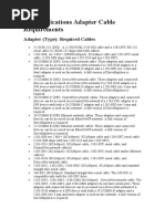 Communications Adapter Cable Requirements