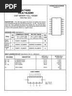 4-B It Binary Full Adder: VCC Pin 16 GND Pin 8