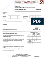 Economics IG III MCQ Terminal Examination 2021