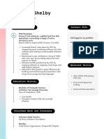 Pastel Pink Light Blue Clean UI Web Developer CV