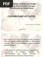 CONTABILIDADE DE CUSTOS - Parte I - Bases do Conhecimento - Ádamo