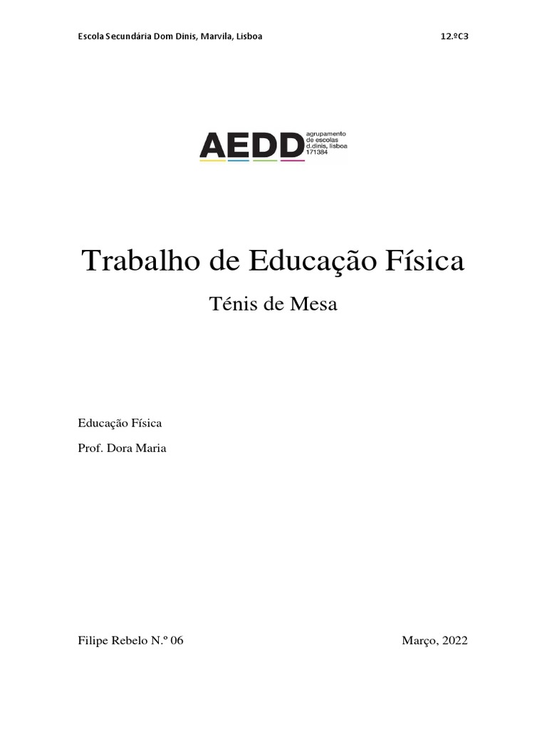 Trabalho Tenis (20 Exercícios), PDF, Esportes de raquete