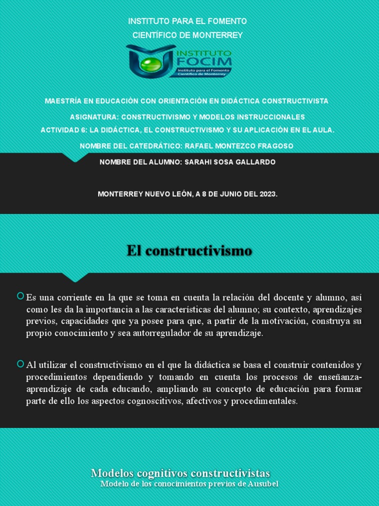 Actividad 6 | PDF | Constructivismo (filosofía de la educación ...