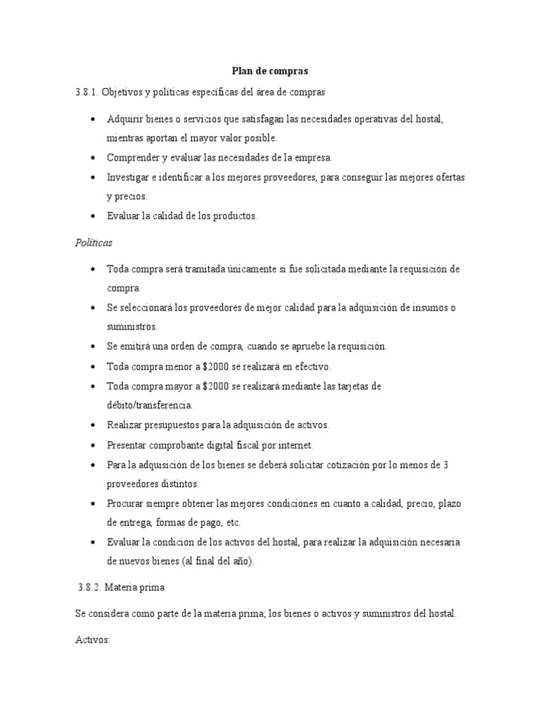 Plan de Compras y Manejo de Inventarios | PDF | Economias