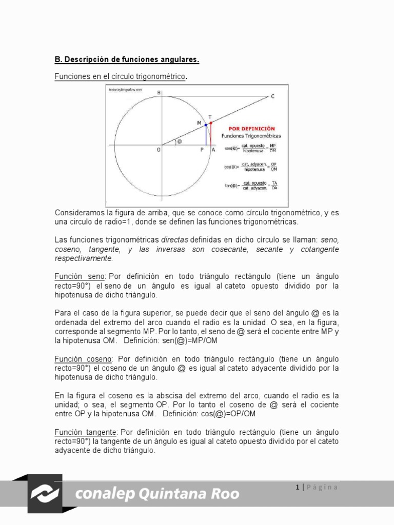 Descripción de las funciones en