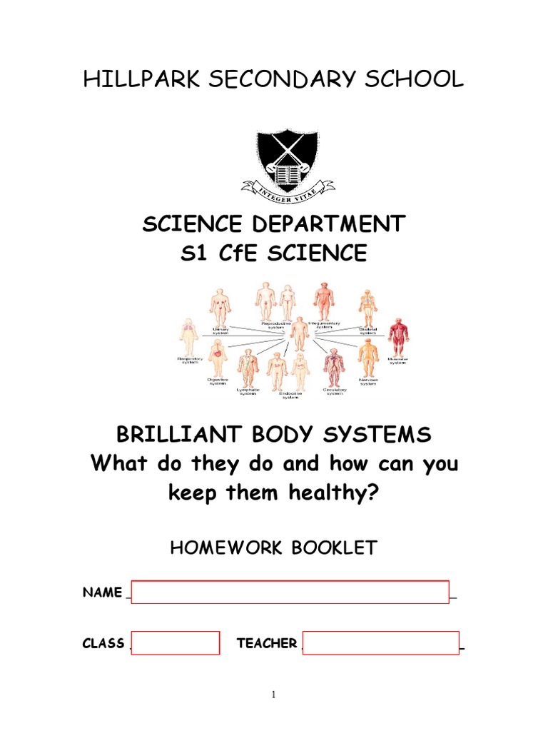 S1 Brilliant Body Systems Homework Booklet.4 Onscreen PDF