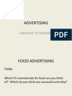 One Off KS3 English Lesson: Food Advertising