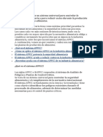 El Sistema APPCC Es Un Sistema Universal para Controlar La Seguridad Alimentaria y para Reducir Costes Durante La Producción y Procesamiento de Alimentos