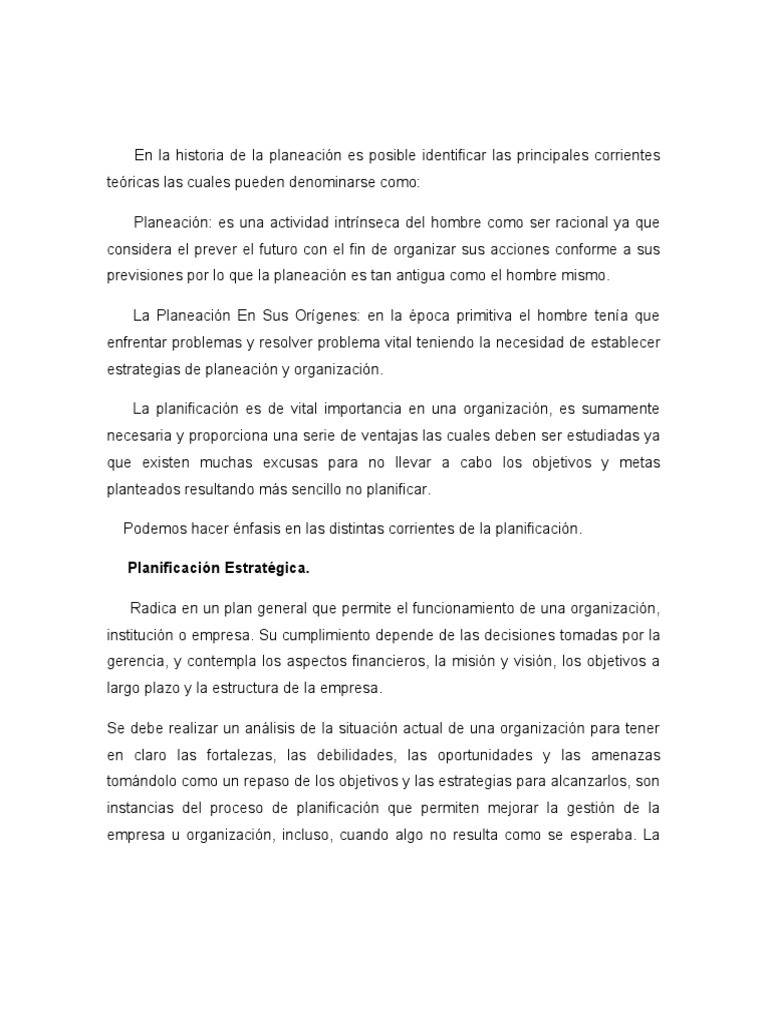 Corrientes de la Planeación Estratégica | PDF | Crecimiento personal y ...