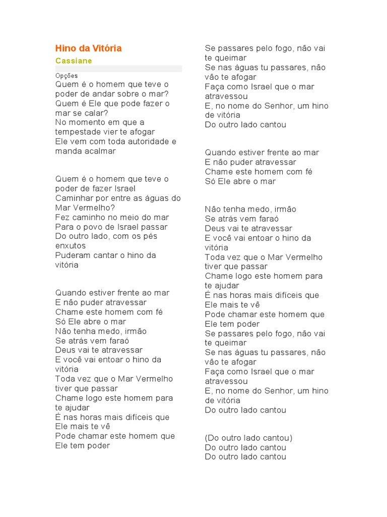 Hino Da Vitória | PDF