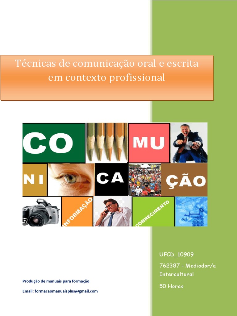 UFCD 10909 - Técnicas de Comunicação Oral e Escrita em Contexto ...