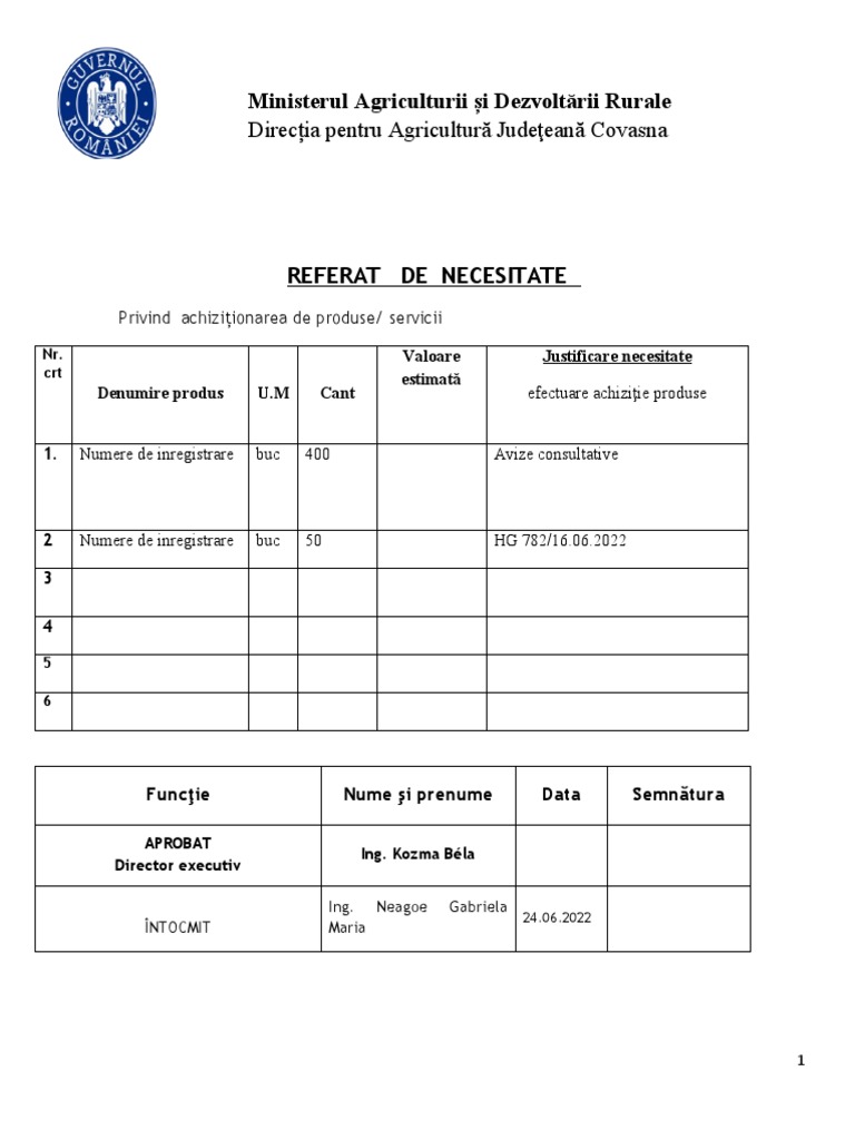 REFERAT DE NECESITATE DAJ CV PDF