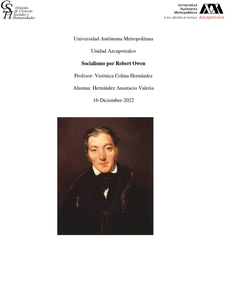 Robert Owen Socialismo. PDF Socialismo Ideologías