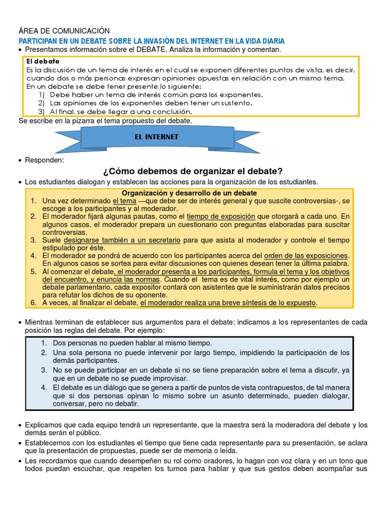 Debate sobre el impacto del internet | PDF