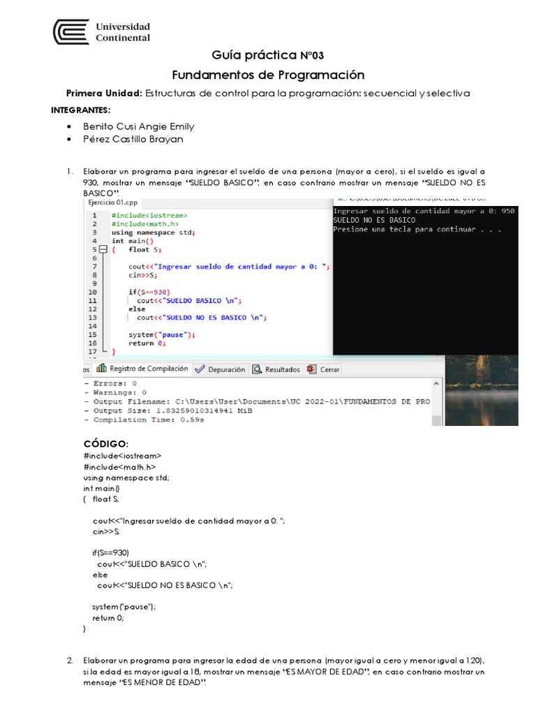 Semana 03 Guia de Practica | PDF | Programación de computadoras ...