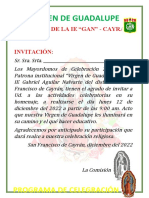 Programa Fiesta Patronal Virgen de Guadalupe 2022