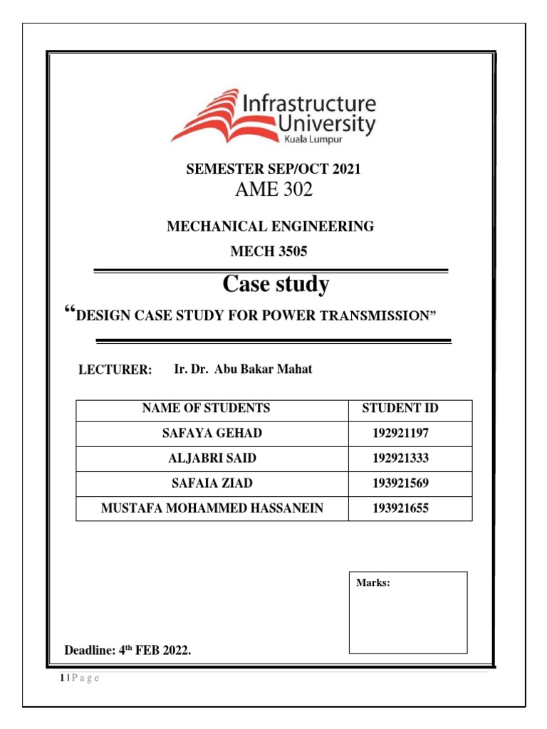 Power Transmission Design Case Study | PDF | Gear | Machines
