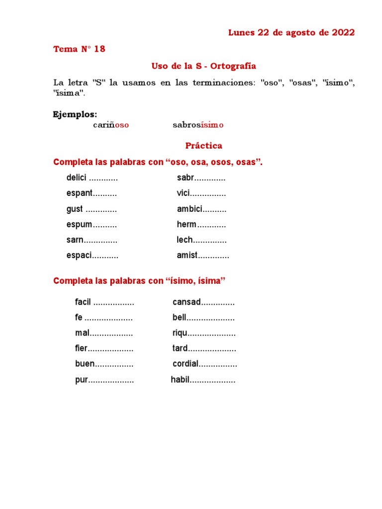 Uso de La S | PDF